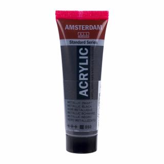 Akrylová barva Amsterdam Standard - 850 Metallic Black Objem: 20 ml