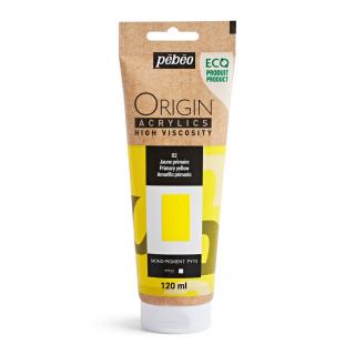 Akrylová barva Pébéo Origin Acrylics - 02 Primary Yellow Objem: 120 ml