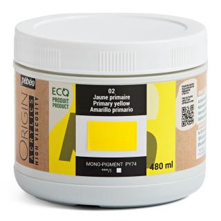 Akrylová barva Pébéo Origin Acrylics - 02 Primary Yellow Objem: 480 ml