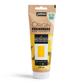 Akrylová barva Pébéo Origin Acrylics - 03 Medium Cadmium Yellow Hue Objem: 120 ml