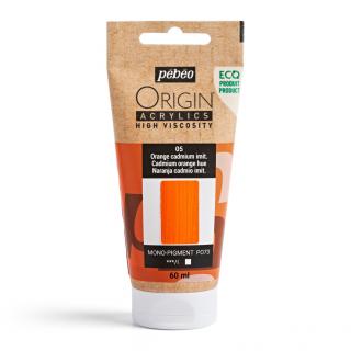 Akrylová barva Pébéo Origin Acrylics - 05 Cadmium Orange Hue Objem: 60 ml