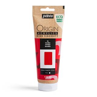 Akrylová barva Pébéo Origin Acrylics - 06 Vermilion Objem: 120 ml