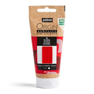 Akrylová barva Pébéo Origin Acrylics - 06 Vermilion Objem: 60 ml