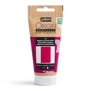 Akrylová barva Pébéo Origin Acrylics - 10 Quinacridone Magenta Objem: 480 ml