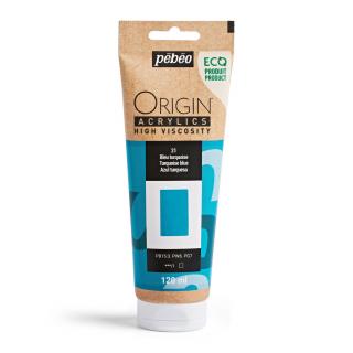 Akrylová barva Pébéo Origin Acrylics - 21 Turquoise Blue Objem: 120 ml