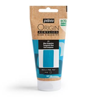 Akrylová barva Pébéo Origin Acrylics - 21 Turquoise Blue Objem: 60 ml