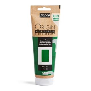 Akrylová barva Pébéo Origin Acrylics - 23 Permanent Light Green Objem: 120 ml