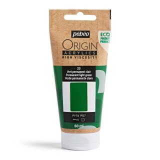 Akrylová barva Pébéo Origin Acrylics - 23 Permanent Light Green Objem: 60 ml