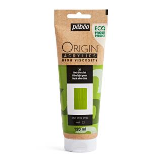 Akrylová barva Pébéo Origin Acrylics - 26 Olive Light Green Objem: 120 ml