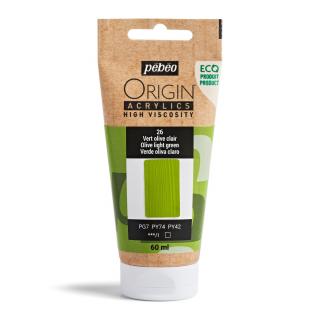 Akrylová barva Pébéo Origin Acrylics - 26 Olive Light Green Objem: 60 ml