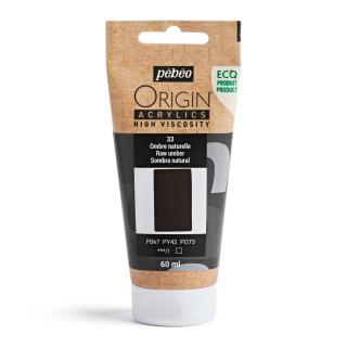 Akrylová barva Pébéo Origin Acrylics - 33 Raw Umber Objem: 60 ml