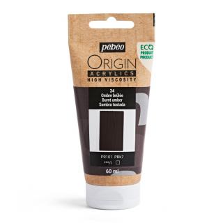 Akrylová barva Pébéo Origin Acrylics - 34 Burnt Umber Objem: 60 ml