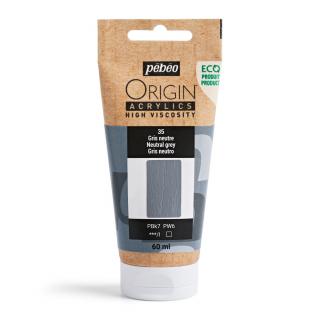 Akrylová barva Pébéo Origin Acrylics - 35 Neutral Grey Objem: 60 ml