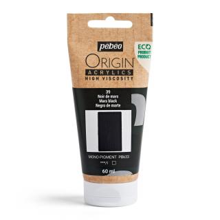 Akrylová barva Pébéo Origin Acrylics - 39 Mars Black Objem: 60 ml