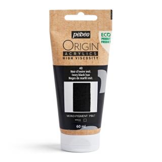 Akrylová barva Pébéo Origin Acrylics - 40 Ivory Black Hue Objem: 120 ml