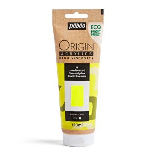 Akrylová barva Pébéo Origin Acrylics - 46 Fluorescent Yellow Objem: 120 ml