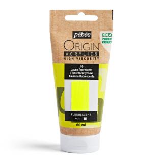 Akrylová barva Pébéo Origin Acrylics - 46 Fluorescent Yellow Objem: 60 ml