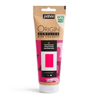 Akrylová barva Pébéo Origin Acrylics - 47 Fluorescent Pink Objem: 120 ml