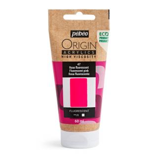 Akrylová barva Pébéo Origin Acrylics - 47 Fluorescent Pink Objem: 60 ml