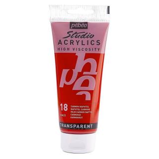 Akrylová barva Pébéo Studio Acrylics - 18 Naphtol Carmine Objem: 100 ml