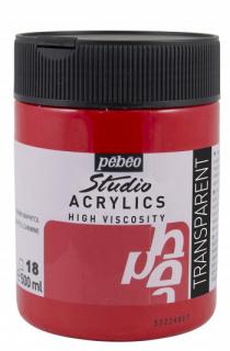 Akrylová barva Pébéo Studio Acrylics - 18 Naphtol Carmine Objem: 500 ml