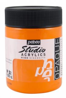 Akrylová barva Pébéo Studio Acrylics - 32 Cadmium Orange Hue Objem: 500 ml