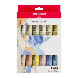 Sada akrylových barev Amsterdam Standard pastelové odstíny 12x20ml