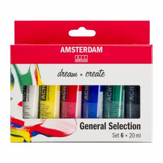 Sada akrylových barev Amsterdam Standard základní odstíny 6x20ml