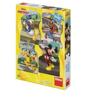 DINO MICKEY VE MĚSTĚ 4x54 Puzzle NOVÉ