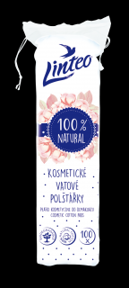 Linteo 100% NATURAL vatové polštářky odličovací 100 ks