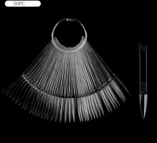 vzorník na laky, gely - Průhledný, 50 pozic, Stilleto