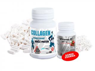 Hovězí Hydrolyzovaný Collagen protein VALKNUT 120 kapslí + dárek zdarma  Dárek zdarma Vitamin C 500 mg extrakt ze šípků 60 kapslí