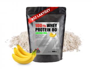 Protein 100% Whey 80 koncentrát bez laktózy VALKNUT 1000 g různé příchuti Příchuť: Banán, Obsah balení: 1000 g