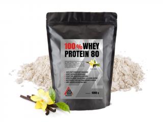 Protein 100% Whey 80 syrovátkový koncentrát VALKNUT 1000 g v prášku různé příchuti Příchuť: Vanilka, Obsah balení: 1000 g