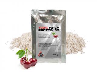 Protein 100% Whey 80 syrovátkový koncentrát VALKNUT 30 g Příchuť: Višeň, Obsah balení: 30 g