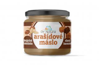 Arašídové máslo - Belgická čokoláda a slaný karamel - Dr. Natural 220g