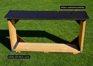 Dřevník - hloubka 30 cm Šířka dřevníku: 40 cm, Výška dřevníku: 140 cm