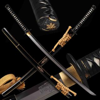 katana Kill Bill Hattori Hanzo Japanese Sword - T-10 Carbon Steel, Real Choji + Suguha Hamon, Yokote