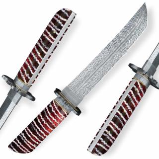 nůž TANTO Dellinger FEZÁ Randy Feather Damascus Nr.1