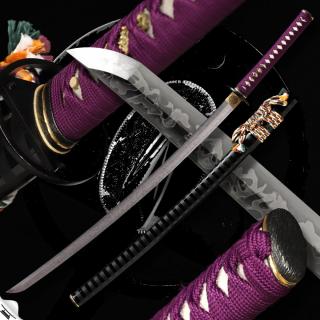 Sankakkei Japanese Katana - T-10 Steel, Yokote - Real Hitatsura Hamon