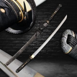 wakizashi AKAEI - 1,66 Shaku, uhlíková ocel AISI 1095, reálný hamon Choji, Yokote