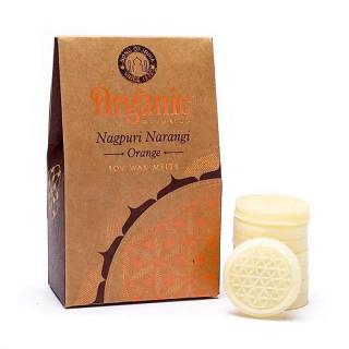 100% přírodní Sojový Vonný Vosk | NagPuri Narangi Orange | 40g (Organic Goodness NagPuri Narangi Pomeranč je 100% prémiový přírodní vonný vosk vhodný do aroma lamp. Jeho citrusová vůně vás uvolní a dodá energii. Každé balení obsahuje 7 kusů těchto úžasnýc