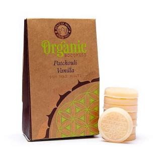 100% přírodní Sojový Vonný Vosk | Pačuli a Vanilka | 40g (Organic Goodness Patchouli a Vanilka je 100% prémiový přírodní vonný vosk vhodný do aroma lamp. Jeho fantastická vůně vás učaruje. Každé balení obsahuje 7 kusů těchto úžasných vonných vosků.)