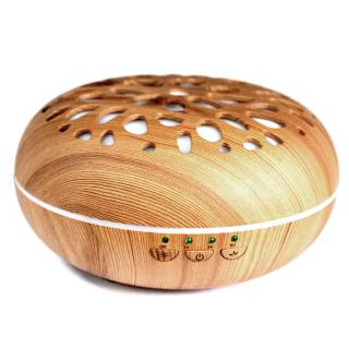 AWM - Ultrazvukový Aroma Difuzér Bowl 350ml, LED, USB, časovač, Dekor dřeva