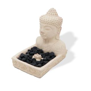 Feng Shui Stojan na Kadidlo a kužely | Sedící Budha 12x10x15cm (Krásný stojan z pískovcového kamene Feng Shui na kadidlo, vonné tyčinky a vonné kužely. Ideální i jako krásná ozdoba do domácnosti)