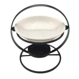 Moderní Aroma lampa Circle s kovovým stojanem (Krásná moderní aroma lampa s pevným kovovým rámem a odnímatelnou keramickou miskou. Jedinečné minimalistické zpracování skvěle zapadne do moderní domácnosti a provoní váš domov okouzlující vůní.)