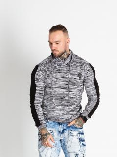 Pánský svetr CIPO & BAXX CP252 BLACK-GREY Barva: Sivá, Konfekční velikost: M