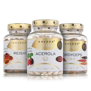 GN Exclusive Acerola 100 cps. + Cordyceps 100 cps. + Reishi 100 cps.