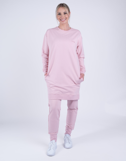 Moniel kojící tepláková souprava s dlouhou mikinou vel. L a S Basic Powder pink