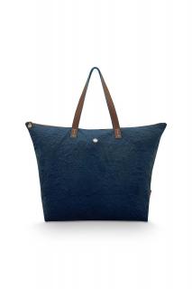 Taška   prošívaný samet  Denim Blue 66 x 20 x 44cm